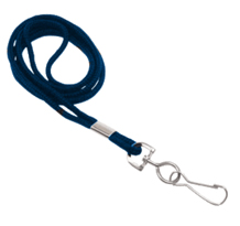 BRADY PEOPLE ID, LANYARD STANDARD, WHITE, ROUND WOVEN LANYARD WITH NICKEL PLATED STEEL BULLDOG CLIP, MOQ PACKS OF 100, PRICED BY PACK